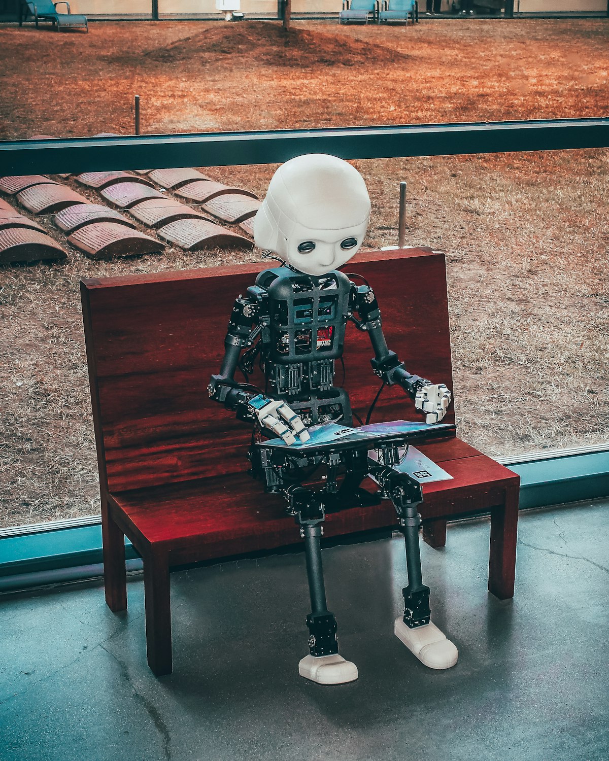 Abstract visualization of AI model connected to external tools and data sources via a protocol layer